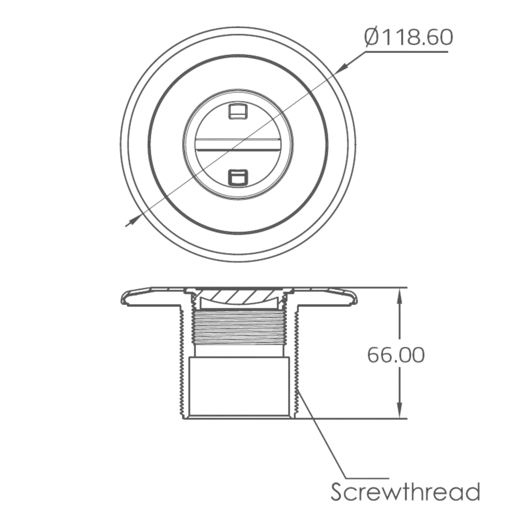 Concrete Pool Threaded Vacuum Fitting